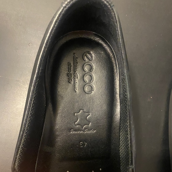 Ecco Sz 43 Men’s Black Leather Dress Shoe - Picture 9 of 11